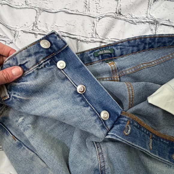 Button Fly High Rise Distressed Shorts - Picture 2 of 6